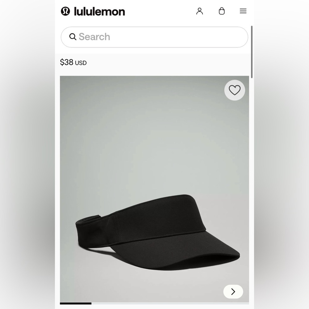 lululemon athletica Men's Black Performance Visor